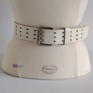 Off-White Harness Cowhide Bench Made Triple-Prong Belt Size 30